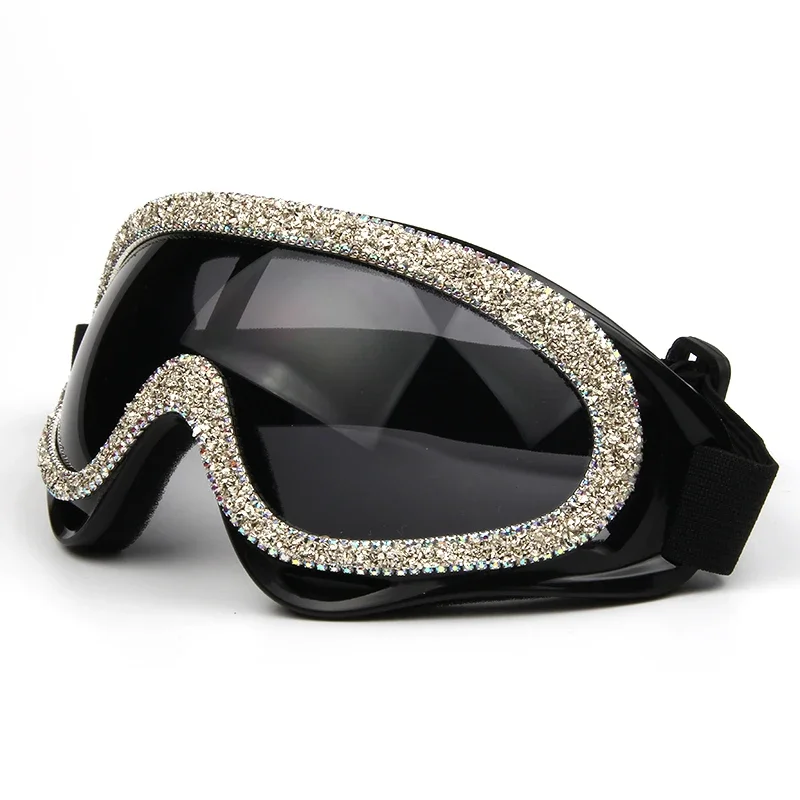 2020 moda ponadgabarytowe wiatroszczelne okulary przeciwsłoneczne damskie luksusowy projektant rhinestone gogle męskie okulary przeciwsłoneczne — zdjęcie 2