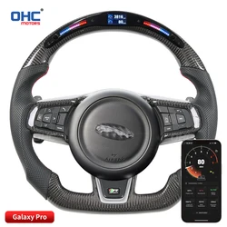 OHC Motors 100% Real Carbon Fiber Leather Alcantara Light Up LED Performance Display Steering Wheel for Jaguar F Type 2014-2023