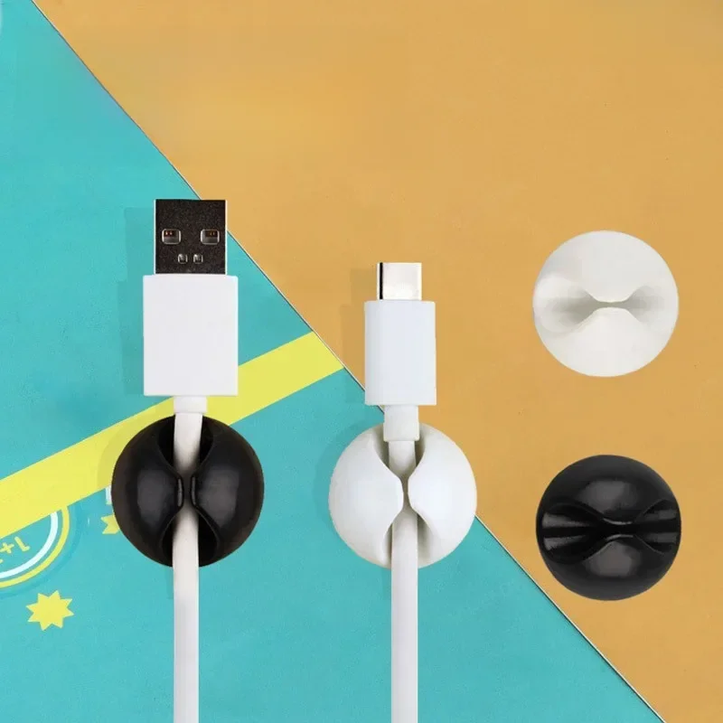 Mini câble de données de bureau en caoutchouc, organisateur USB Type C pour casque de téléphone intelligent, support de câbles Chargar, câble de protection, 5/10/20 pièces