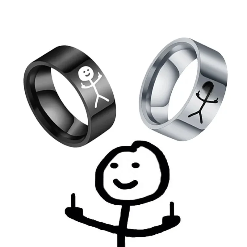 Bague autocollante pour doigt, tendance Simple, drôle, Hip Hop, Doodle, pour hommes, Couple, fête, nouveaux cadeaux, bijoux