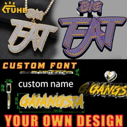 Custom Jewelry Name Letter Pendant For Men Women Sterling Silver 925 With Moissanite Customized Your Design Hip Hop Jewelry