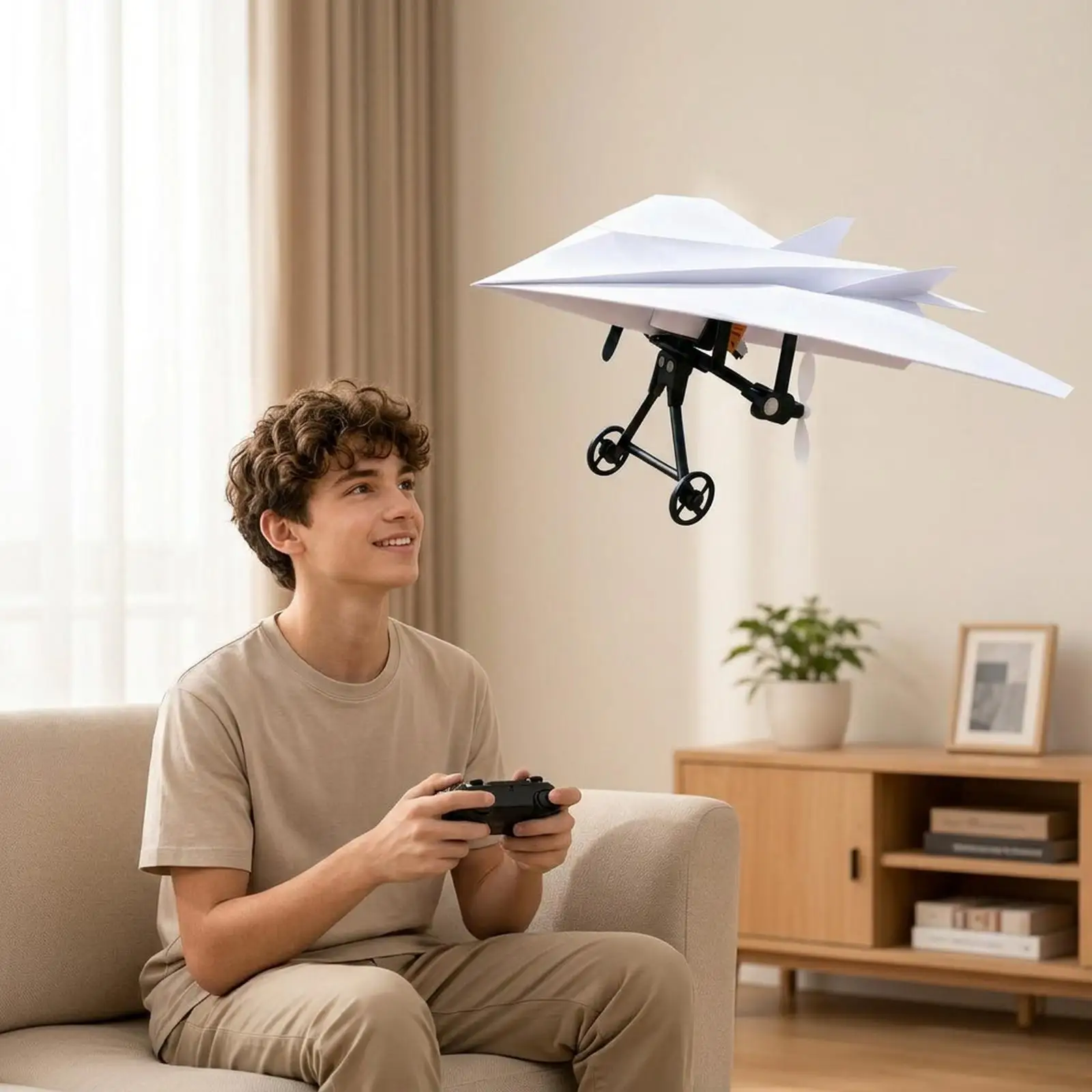 Remote Control Paper Airplane Electric Power Kit Diy Foldable Long Range Stable Flight Ultra Lightweight Plane Outdoor Toy
