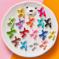 10pcs 19x14mm 3D Balloon Dog Charms Pendant Multi-colors Mixed DIY Necklace Keychain Jewelry Making
