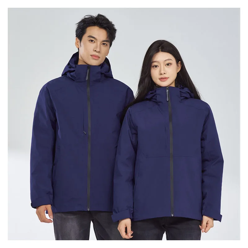 Charge jacket down liner three-in-one men and women models winter windproof waterproof outdoor warm two-piece workwear jacket