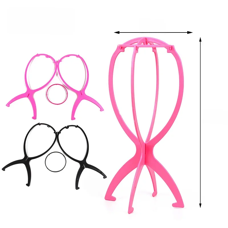 Nunify support de perruque en plastique support de tête de perruque Portable noir rose support de suspension de perruque outils d'affichage de cheveux durables accessoires de perruque