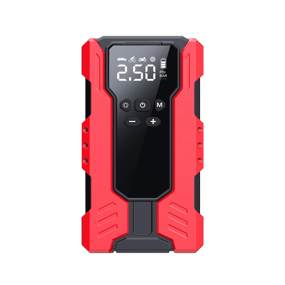 Tragbarer Auto-Batterie-Starter Starthilfe Reifenfüller Luftpumpe Booster 12V Auto-Starter mit LED-Licht Powerbank Digitalanzeige