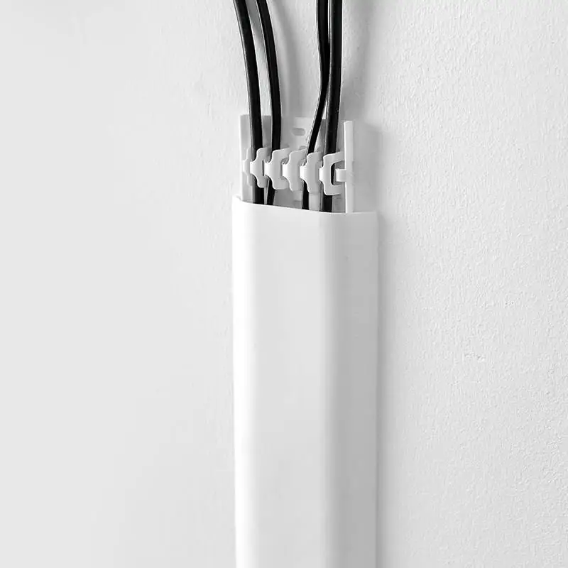 1PC Wire Self-adhesive Cables Holder Wall Duct Cover Cable Duct Cables Tie Fastener Wire Holder Storage Clamp Organizer Clips