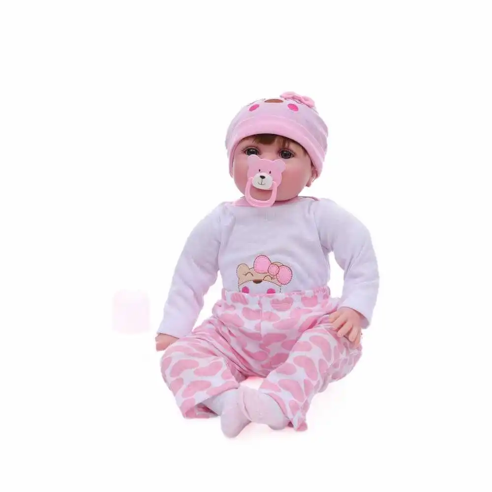 Cloveray 22 pouces classique réaliste Reborn bébé poupée Super mignon doux vinyle poupée haute qualité jouet jouer maison poupée enfant cadeau de noël