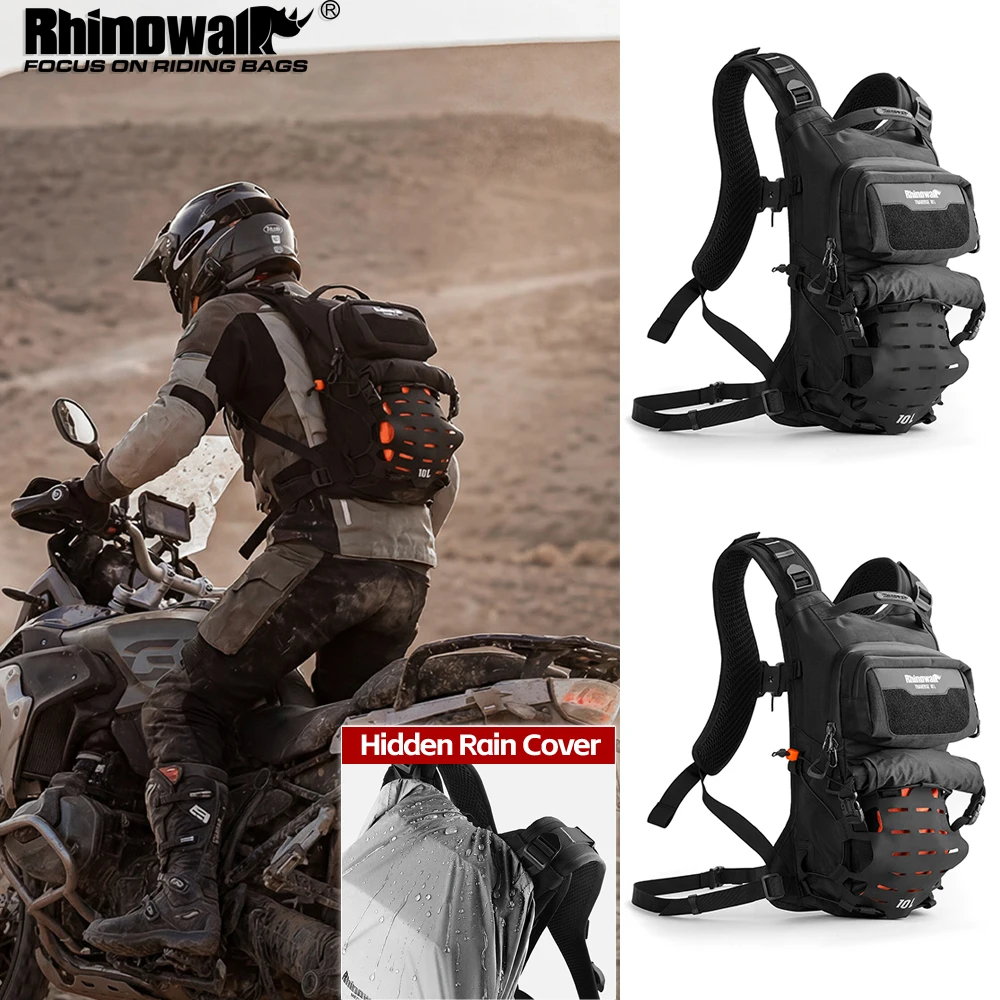 

Rhinowalk Motorcycle Backpack Adventure Tactical Bag 10L Waterproof Magnetic Quick Release Outdoor Luggage Storage Accessories