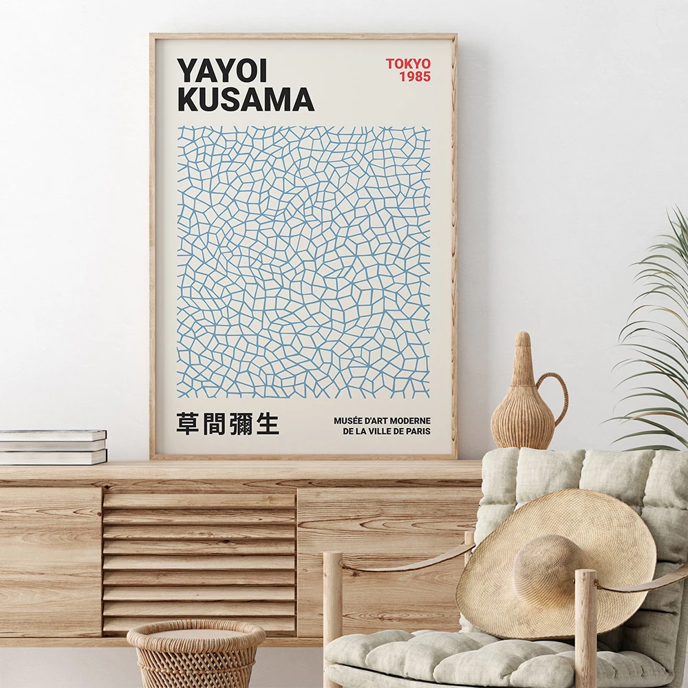 Japanese Artist Yayoi Kusama Exhibition Posters Prints Canvas Painting Infinity Dots Abstract Wall Art Pictures Readroom Decor