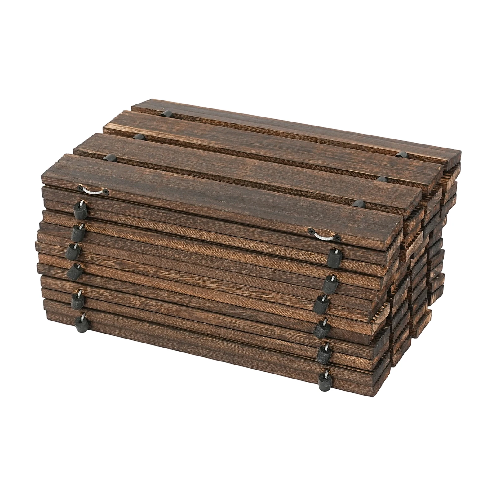  12FT Deck, Garden Path, Paving Mold, 119*16.5 inch Charred Finish Wooden Garden Path, Textured Anti-Slip Surface, Heavy Duty Rustic Walkway, for Yard, Poolside, Wedding Aisle, Portable