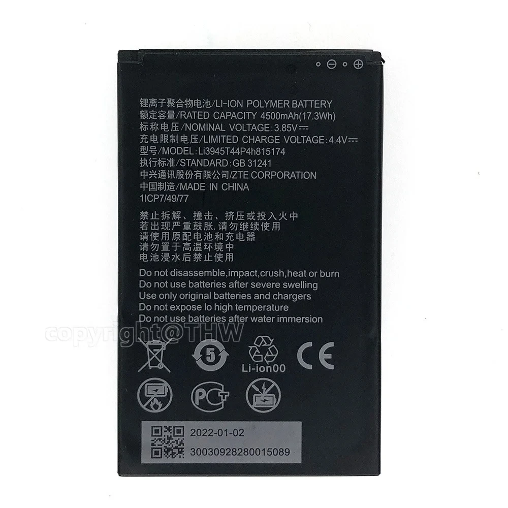 Original Li3945T44P4h815174 Battery For ZTE MU5002 MU5001 Wifi 5G Wifi6 Portable Wireless Router Batteria Replacement Batteria