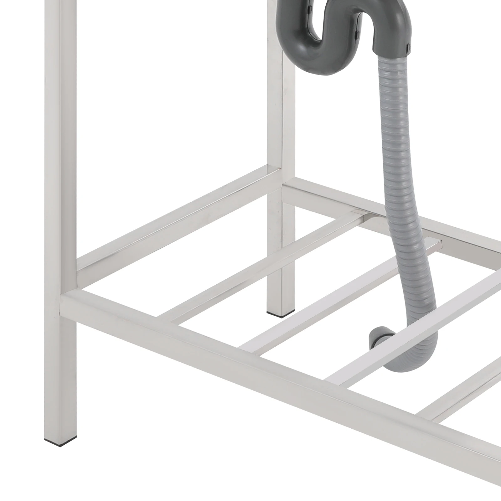 Free Standing Sink with Operation Countertop and Bottom Shelf, Massive Capacity Kitchen Single Bowl Sink 360° Rotatable Faucet