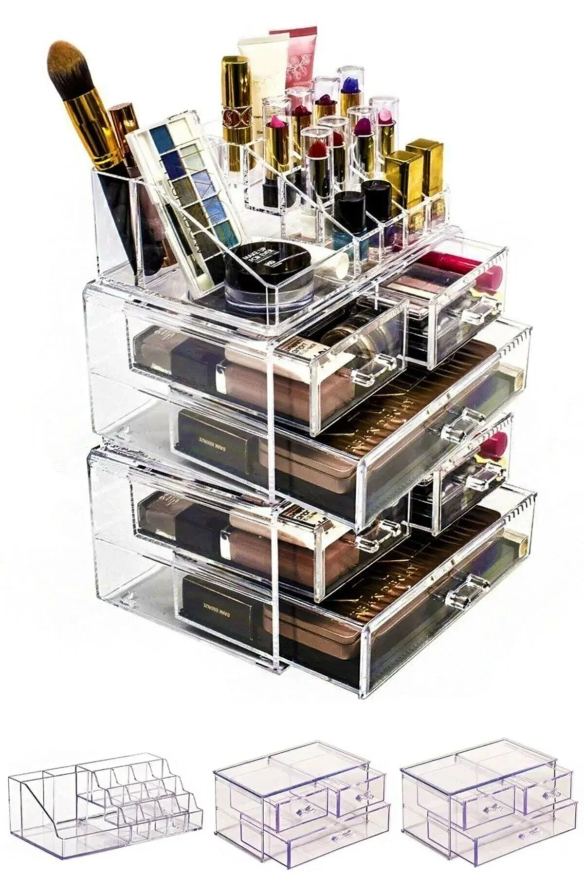 Makeup Organizer Set 5 Tiers 6 Drawers Acrylic Organizer 28x 24 x 14 cm 1. Quality original product, double tier, with drawers,