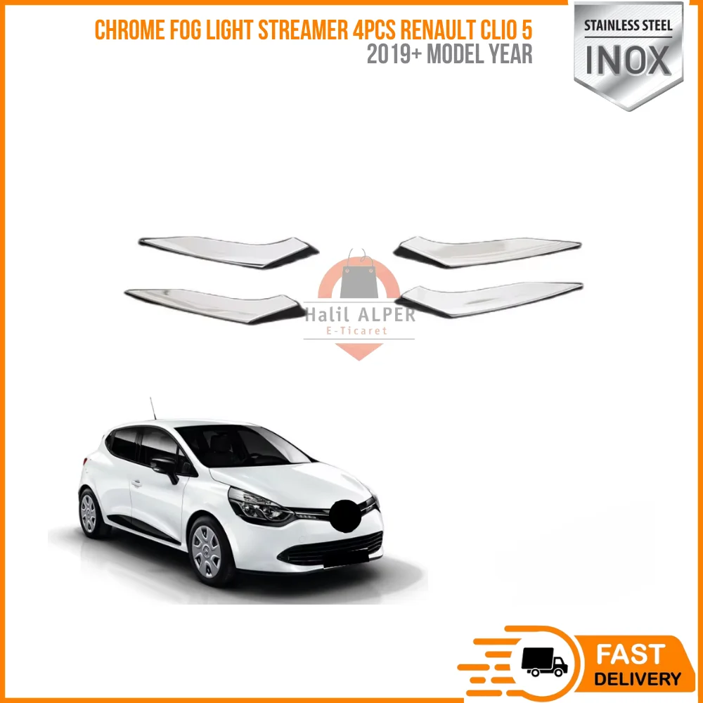 For Chrome fog light streamer 4PCs Renault Clio 5.2019 and up. Stainless steel A quality. Modified design