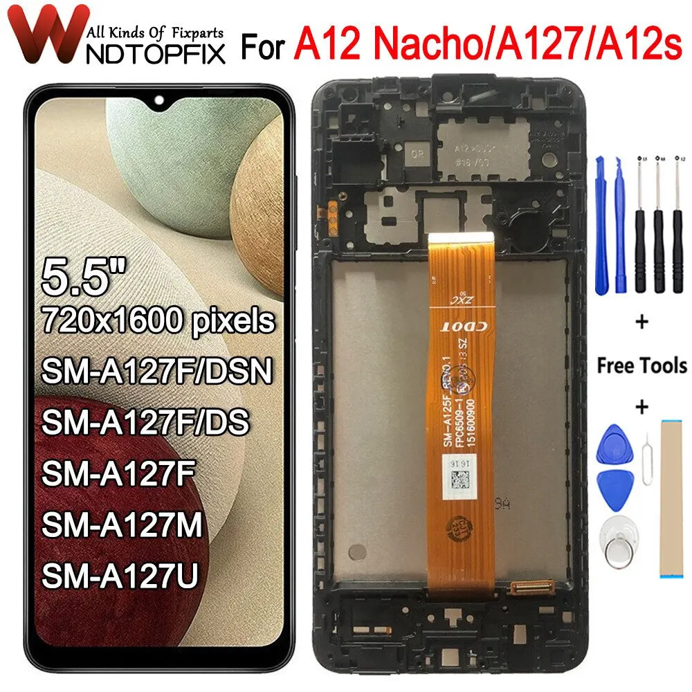 

6.5" For Samsung Galaxy A12 Nacho LCD A127 Display Touch Screen Digitizer Assembly A127F A127M LCD For Samsung A12S LCD Screen