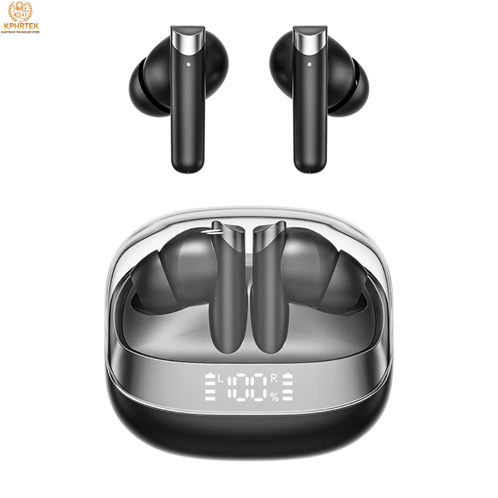 M83 Sporty Wireless Bluetooth 5.4 Earbuds with Digital Display, Noise Reduction & Waterproof Design