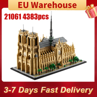 4383pcs 21061 Notred Dameded Building Blocks Parise Model Kit Collectible Architectural Bricks Toy Birthday Christmas Gift