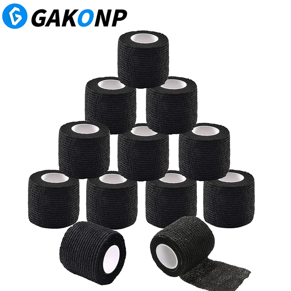 3/24/48/96PCS Elastic Bandage Rolls Tattoo Grip Bandage Tattoo Grip Tape Cover Wrap Protection Non-woven Elastic Tattoo Bandage