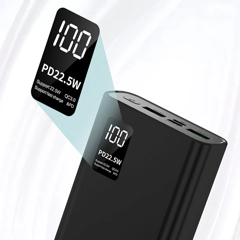 شاحن توربو محمول بقدرة 20000 مللي أمبير في الساعة مع شاشة LCD: أصلي 100%، تصميم مدمج وشحن سريع للغاية