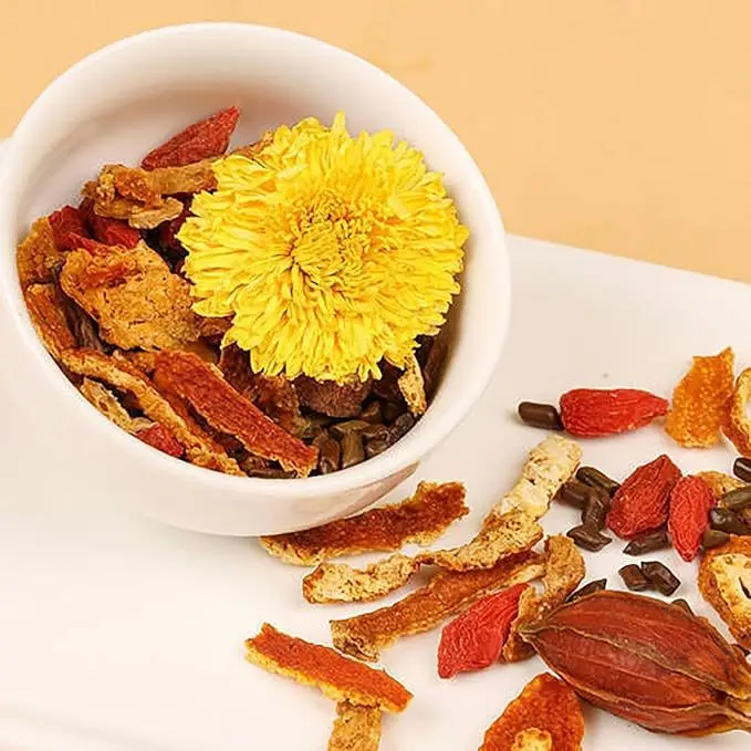 Dandelion Wolfberry Herbal Tea - 50 Tea Bags, Natural Blend with Chrysanthemum & Tangerine Peel, Caffeine-Free Daily Wellness Tea
