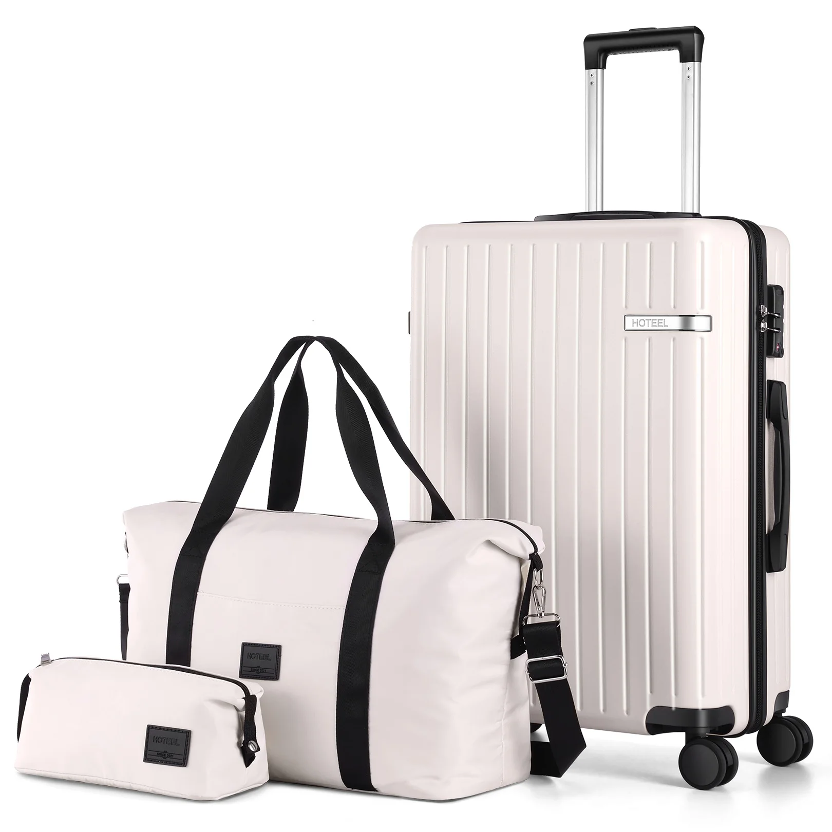 

Carry on Luggage Sets 3 Piece ABS PC Suitcases with Wheels Hardshell 20 inch Luggage with Duffel&Travel Bag, Available for board