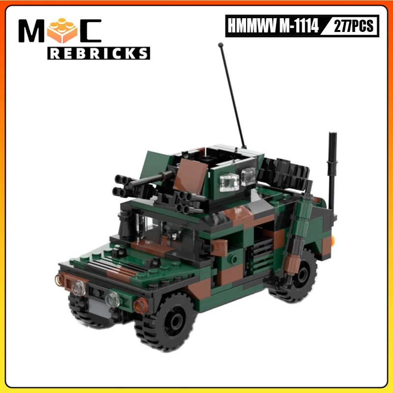 

Modern Military US M1114 Hummer Armored Vehicle MOC Building Block Army Special forces Vehicle Model Bricks Toys for Children