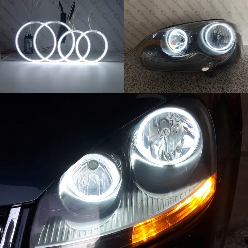 Do VOLKSWAGEN VW Golf 5 V Mk5 2004 2005 2006 2007 2008 2009 Ultra Bright CCFL Angel Eyes Halo Rings Kit Akcesoria samochodowe — zdjęcie 2