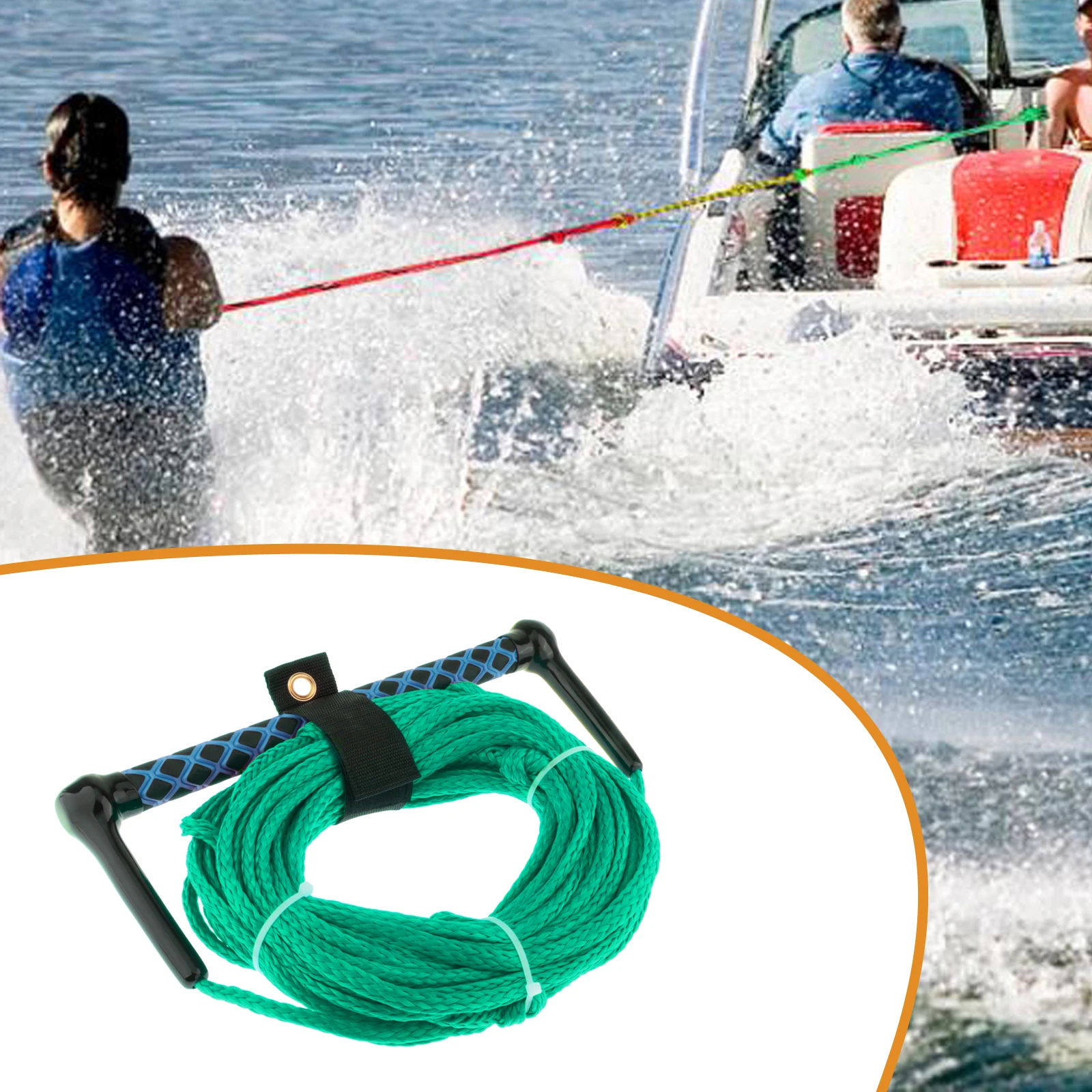 حبل تزلج على الماء من Wake Board متعدد الأغراض بطول 75 قدمًا، حبل للرياضات المائية، حبل مريح للرياضات المائية متعدد الوظائف #5