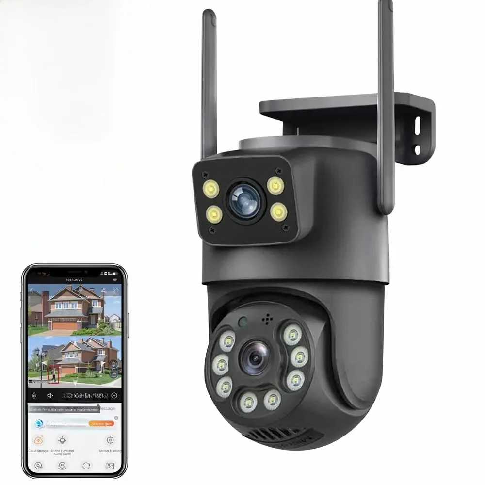 8MP WiFi Camera PTZ Dual Schermen Auto Tracking Nachtzicht CCTV Bewakingscamera Outdoor 4MP Beveiliging IP Camera icsee - afbeelding 2
