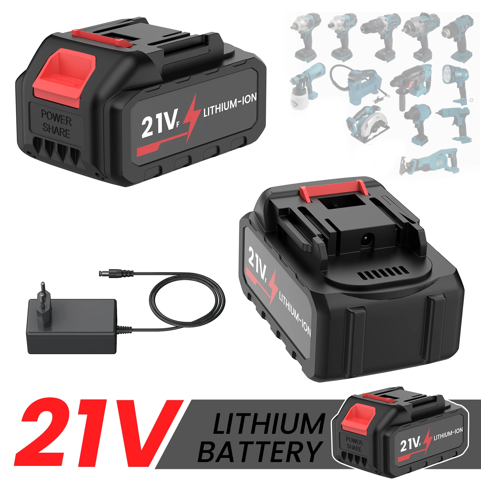 3000mAh wiederaufladbare Lithium-Ionen-Batterie für Makita 21V wiederaufladbare Elektrowerkzeuge, Bohrmaschinen, Kettensägen, Winkelschleifer, Schlagschrauber.