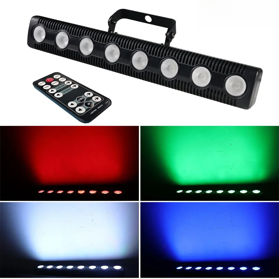 8 LED RGBW 4in 1 DMX Wall Wash Lamp, DJ Disco Party, Par Stage, Efeito de luz para Dance Bar,