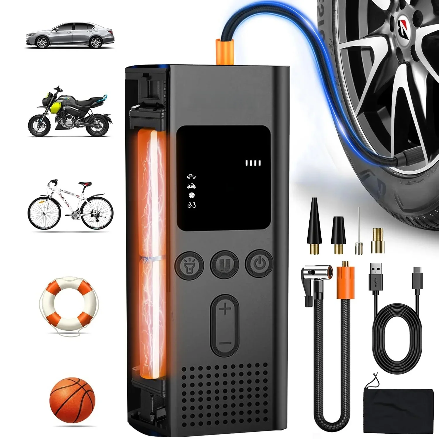 AliExpress Wind&Moon 150psi Bicycle Pump Portable Wireless Digital Inflator with Schrader Presta Valve For Car Motorcycle Ball MTB Bike Accessories