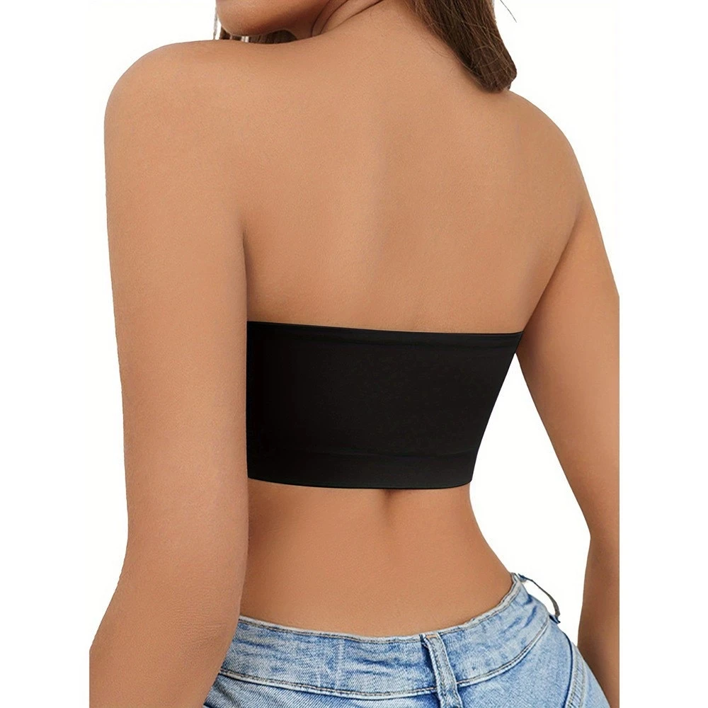 Women's Strapless Bra Sexy Seamless No Padding Front Button Bra Comfortable Smooth Women's Half Cup Non-slip Underwear