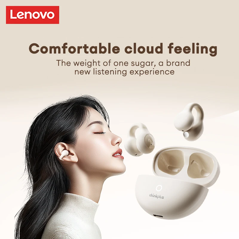 Lenovo LP25 OWS Bluetooth 5.4 Ear Clip Headphones High Quality Music Headphones Stylish Portable Headphones For Business