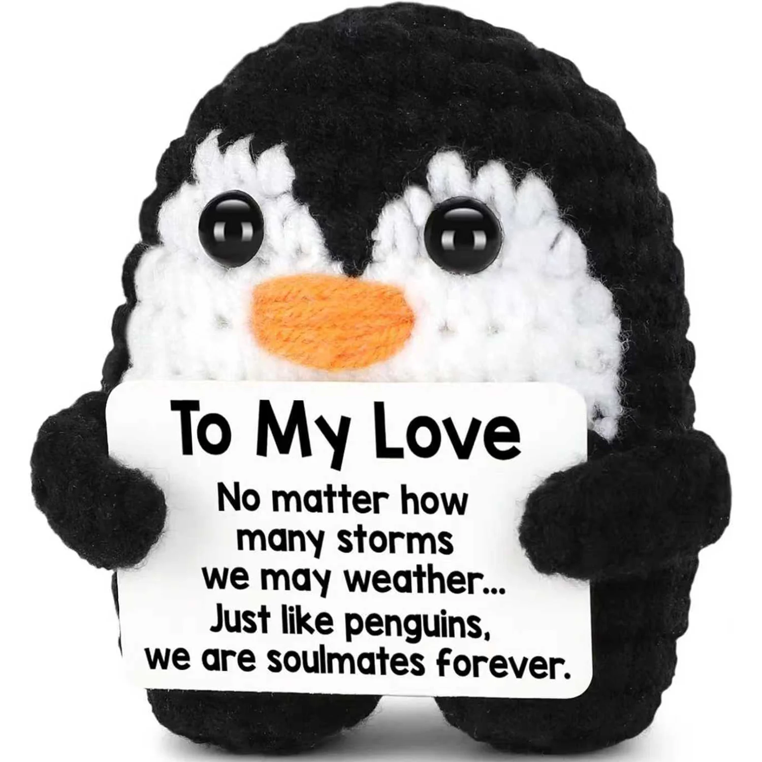 Gifts for Him Her Boyfriend Girlfriend Birthday Christmas, To My Love Handmade Crochet Penguin I Love You Gift for Couples Wife