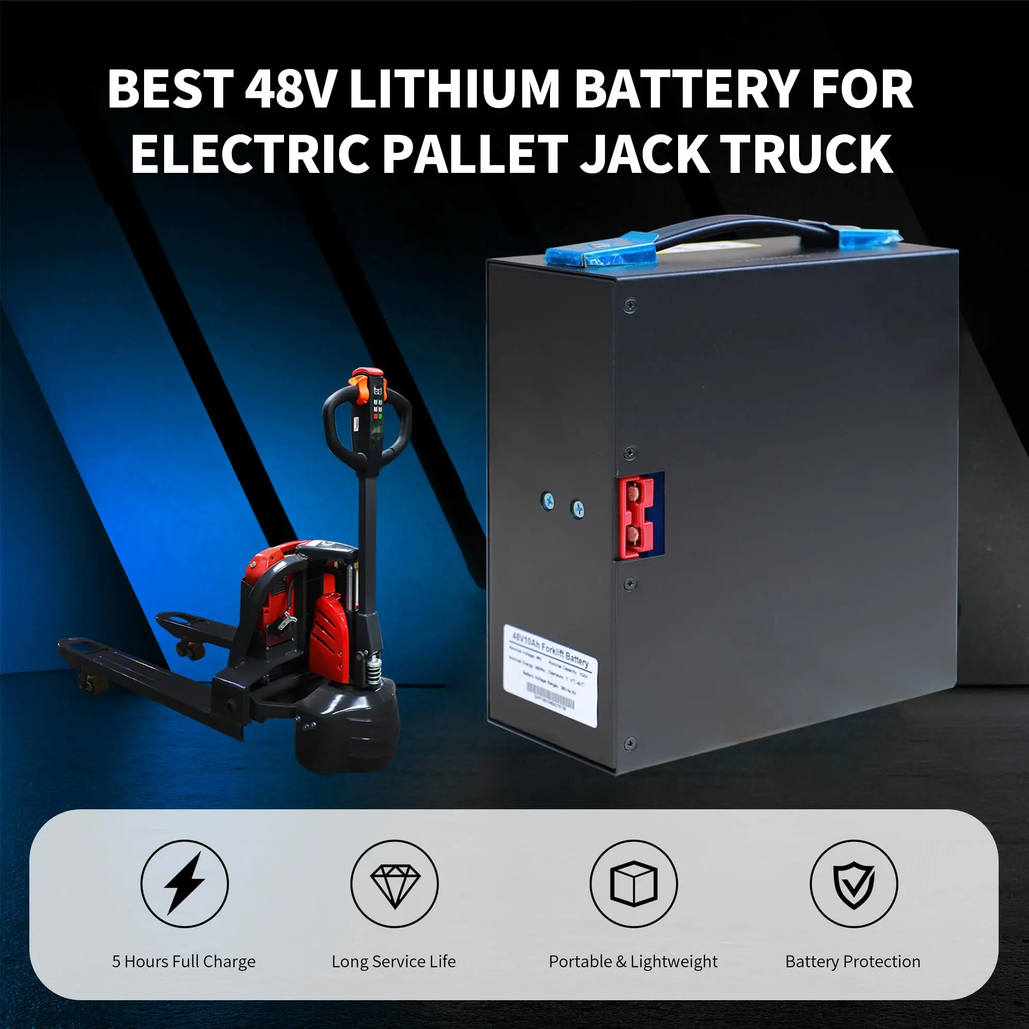 48V 15Ah Lithium Battery for EPT40H EPT33H, HANGCHA CBD15-WS, HYSTER PC15, Zoomlion TB20E/Yugong Electric Pallet Jack Truck