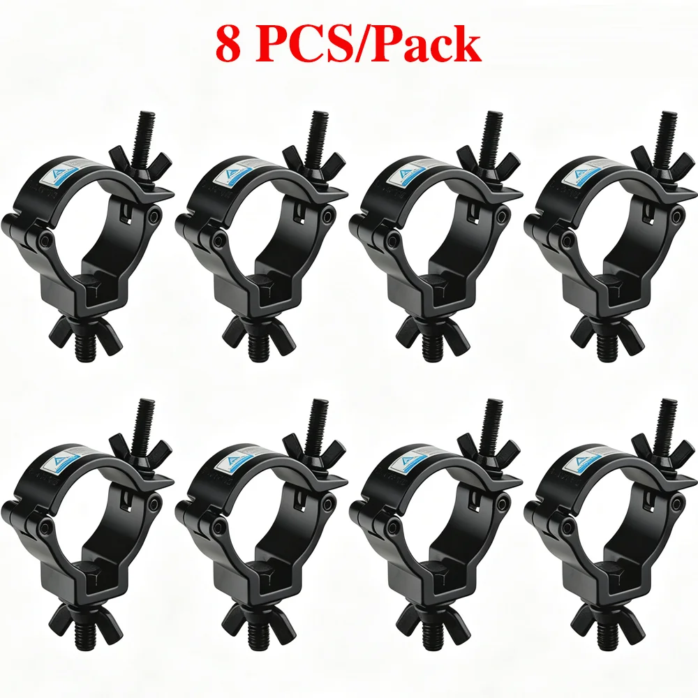 8Pcs Aluminum Alloy O‑Clamp OD38‑41mm Truss Pipe Mount Half Coupler TUV SWL 100KG DJ Disco Stage Light Hardware Fastener Rigs