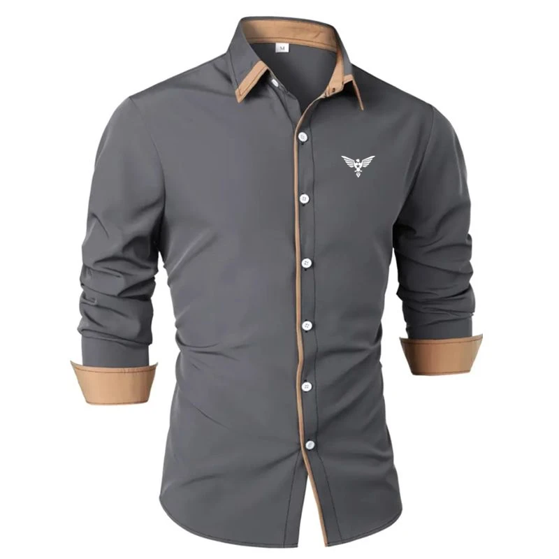 قميص رجالي فستان قميص موضة عادية قميص زر حتى قميص حفلة موسيقية قميص عادي رسمي كم طويل طية صدر السترة جميع الفصول الملابس #2