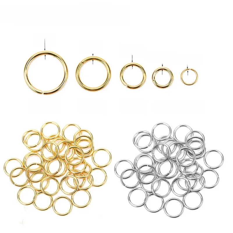 50 100szt PVD Never Fade Otwarte pierścienie skokowe ze stali nierdzewnej 4 5 6 8 10 mm Pierścienie dzielone Złącza do biżuterii DIY Materiały eksploatacyjne — zdjęcie 2