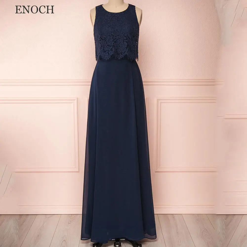 ENOCH – robe de soirée de forme trapèze, élégante tenue de soirée, col rond, sans manches, dos nu, avec des Appliques en dentelle, sur mesure, de haute qualité