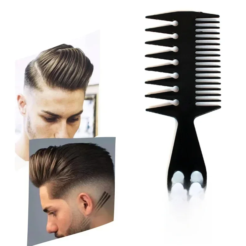 Peigne à tête d'huile pour hommes, coupe de cheveux, fourchette à dents larges, conception de dents à deux côtés, peigne démêlant, Salon de coiffure, outils de coiffure