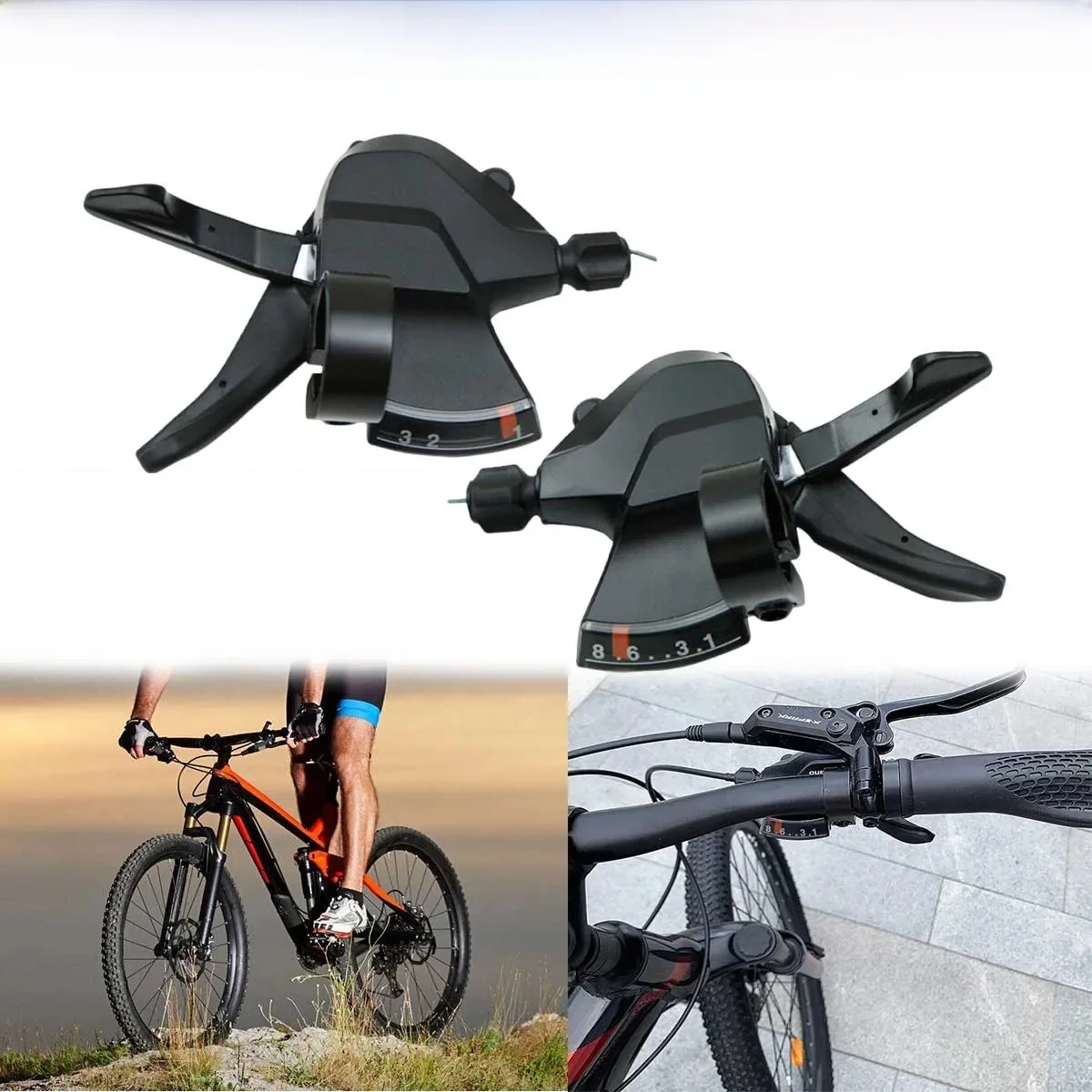 AliExpress MTB Bike Gear Brake Levers Set Shifter Shift 3/8 Speed Cables For Shimano