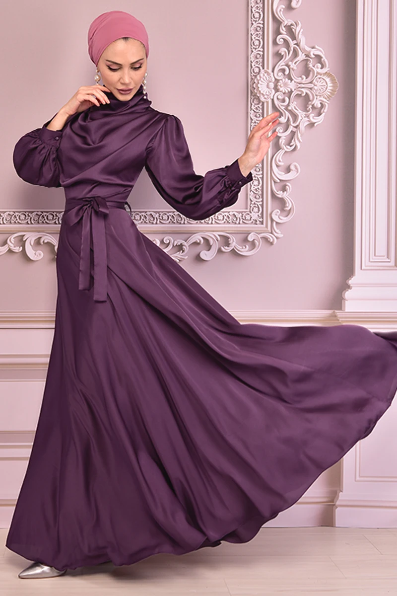 satin dress evening dress luxury clothing made in turkish turkish fashion muslim clothing 20220017