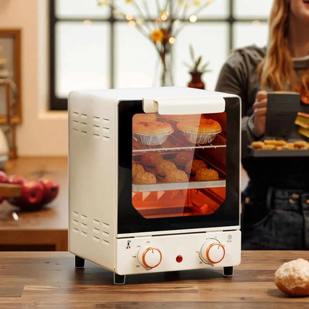 16L Mini Electric Oven 3 Tier Toaster Oven with Timer Temperature Control Compact Countertop Oven for Baking Roasting Home Kitch image 3