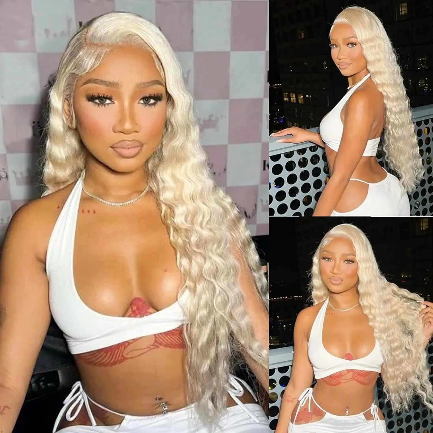 30 بوصة 613 شعر مستعار موجة عميقة شعر الإنسان 13x4 HD شقراء الدانتيل الجبهة الباروكات شعر الإنسان قبل قطعها 200% الكثافة الدانتيل شعر مستعار أمامي