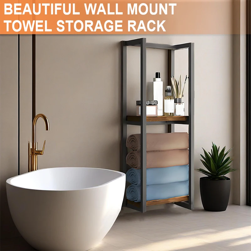 

A two-layer towel storage rack,wall-mounted towel storage rack,a space-saving home room,bathroom, bedroom