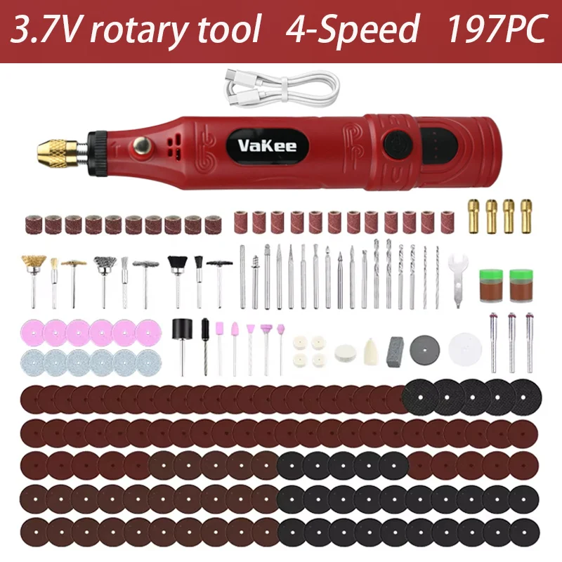 

Vakee HJ105 Mini Rotary Tool 3.7V Cordless Electric Grinder Type-C Charging for Jewelry Carving Polishing DIY Craft
