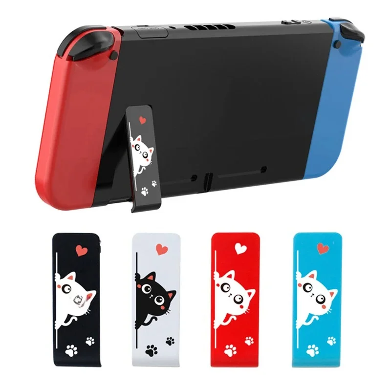Support de remplacement pour Console Nintendo Switch, Support de couverture arrière hôte, motif de chat de dessin animé, pièces NS