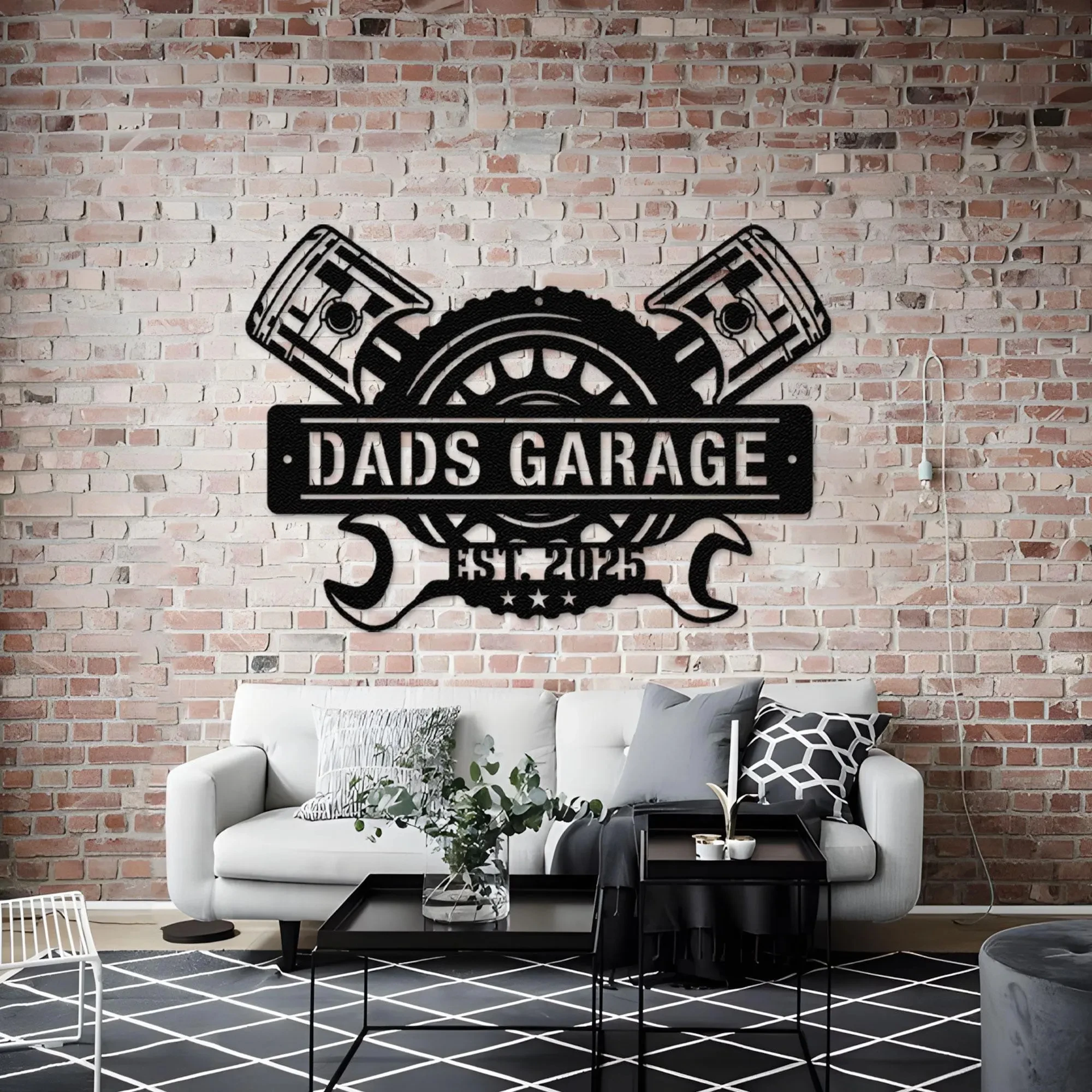Custom Motorcycle Skull Metal Sign, Personalized Garage Sign, Motorcycle Handlebar Sign, Garage Decor, Gift for Dad Husband